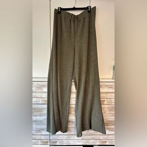 Lexington Avenue NYC Wide Leg Pants 2X Olive Ribbed Pull On NWT